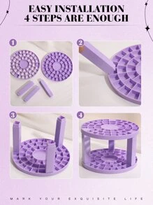 1 pieza Organizador de escritorio de plástico para brochas de maquillaje, bolígrafos, lápices, delineadores de ojos, regalos para mujeres, regalos de Navidad, ideas de regalo para mujeres - Morado - Ver 6