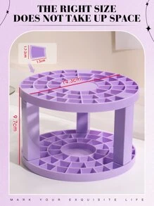 1 pieza Organizador de escritorio de plástico para brochas de maquillaje, bolígrafos, lápices, delineadores de ojos, regalos para mujeres, regalos de Navidad, ideas de regalo para mujeres - Morado - Ver 5