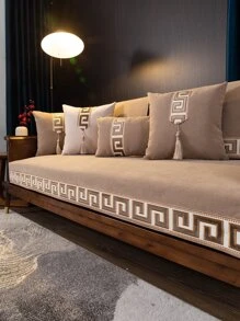 Snowflake Shaped - Light Khaki Sofa Cushion, Non-slip Seat Cover, All Seasons