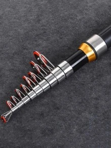 1只釣竿超級伸縮迷你硬質碳鋼釣竿,便攜式海竿設備實用的釣魚工具