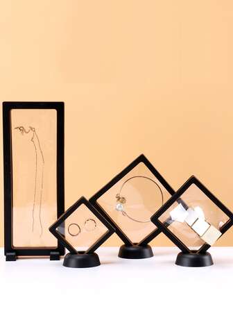 1pc High-strength Pe Membrane Clear Jewelry Box To Prevent Oxidation And Discoloration Of Jewelry, Black