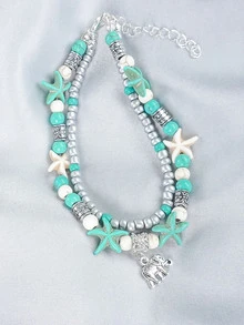 1pc Creative Elephant Beach Anklet Suitable For Ladies' Daily Wear - Silver - View 4