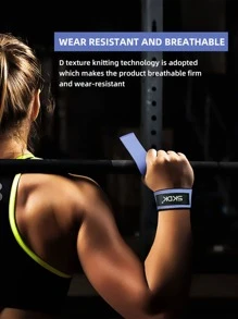 SKDK 1 par de correas de muñeca ajustables para levantamiento de pesas, culturismo, potencia, entrenamiento de fuerza y peso muerto. - Púrpura malva - Ver 4