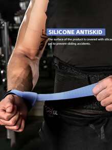 SKDK 1 par de correas de muñeca ajustables para levantamiento de pesas, culturismo, potencia, entrenamiento de fuerza y peso muerto. - Púrpura malva - Ver 6