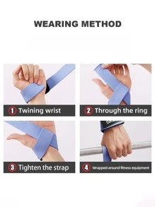 SKDK 1 par de correas de muñeca ajustables para levantamiento de pesas, culturismo, potencia, entrenamiento de fuerza y peso muerto. - Púrpura malva - Ver 9