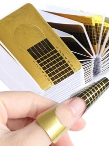 100Pcs/Set Manicure Gel Polish Nail Art Paper Tray Salon Home Nail Care Supplies Nail Gel Color Display Board For Nail Art Diy Manicure Tool,Nail Supplies,Nail Tools,Nail Art Tools,Back To School,Nails,Nail Tools For Press On Nails - Gold - View 1