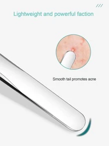 1 pieza Pinza recta de acero inoxidable para eliminar granitos, herramienta de pinzas con algodón para remover puntos negros