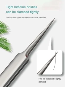 1 pieza Pinza recta de acero inoxidable para eliminar granitos, herramienta de pinzas con algodón para remover puntos negros