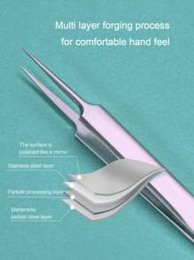 1 pieza Pinza recta de acero inoxidable para eliminar granitos, herramienta de pinzas con algodón para remover puntos negros