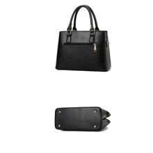 女性簡約時尚手提包 - 黑色 - 查看 3