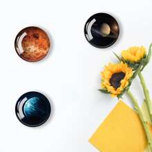 al azar Set de 4 vidrio de cristal Imanes de refrigerador en planetario serie - Multicolor - Ver 4