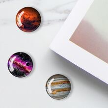 al azar Set de 4 vidrio de cristal Imanes de refrigerador en planetario serie - Multicolor - Ver 2