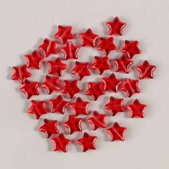 20入組/批紅色的星形水晶珠DIY首飾製作適合女士時尚珠子適用於手鍊項鍊