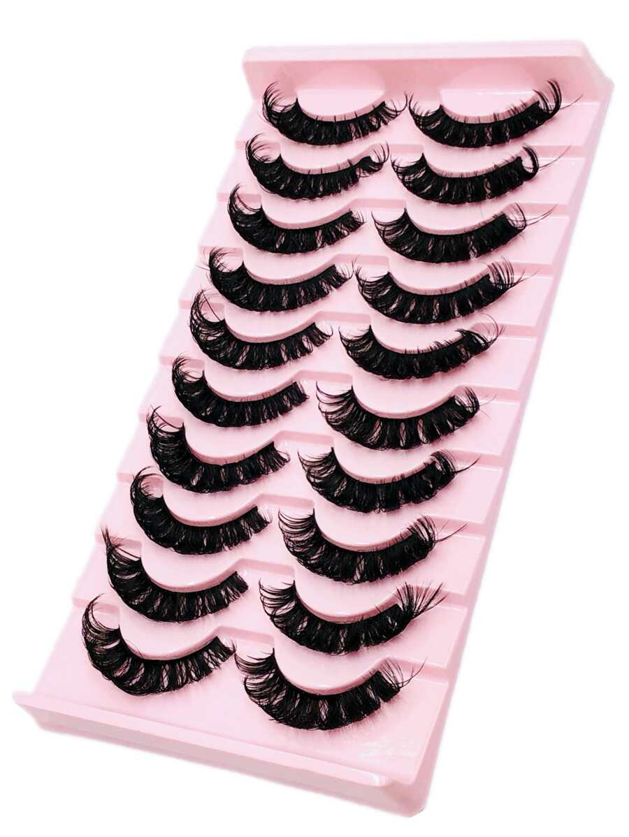 10 Pairs/Pack Fluffy Volume False Eyelashes Dramatic Messy Mink Lashes