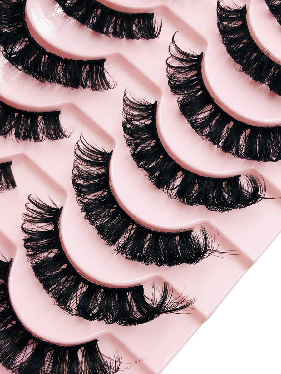 10 Pairs/Pack Fluffy Volume False Eyelashes Dramatic Messy Mink Lashes