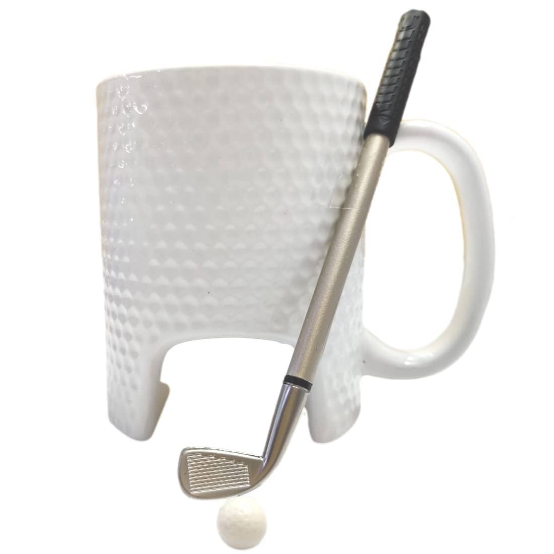Taza De Cerámica Con Juego De Mini Golf Pluma Incluída