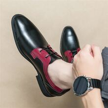 Men's Pu Leather Brogue Shoes Casual Business Formal Dress Shoes For Wedding, Photography Studio With Large Size & Color Blocking Design - Multicolor - View 4