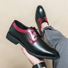 Men's Pu Leather Brogue Shoes Casual Business Formal Dress Shoes For Wedding, Photography Studio With Large Size & Color Blocking Design - Multicolor - View 3
