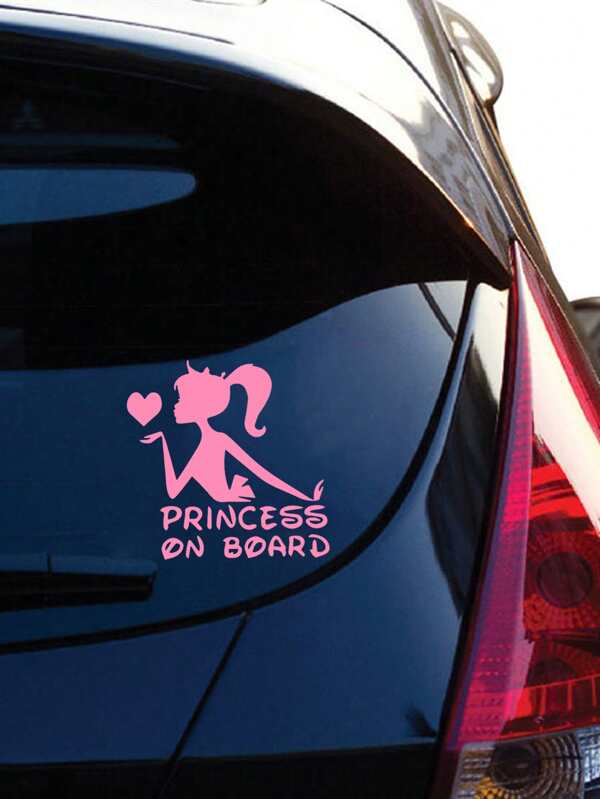 1 Pièce Autocollant De Voiture 'princesse À Bord'