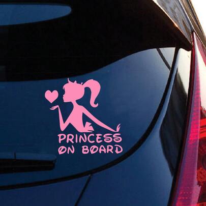 1pc Princess On Board Car Sticker