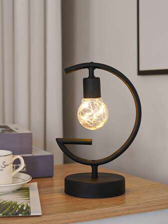 1pc Nordic Style Iron Art Table Lamp, Ideal For Desktop Decoration, Valentine's Day Atmosphere, Window Display, Bedroom Bedside, Mother's Day Gift, Etc.