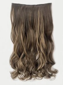 20-Inch Curly Wavy Invisible Hair Extensions, Chestnut Brown With Golden Highlights, Adjustable Size And Detachable Clips For Women - Multicolor - View 8