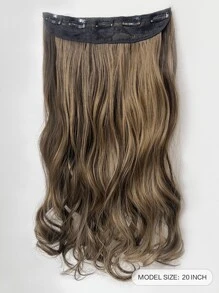 20-Inch Curly Wavy Invisible Hair Extensions, Chestnut Brown With Golden Highlights, Adjustable Size And Detachable Clips For Women - Multicolor - View 3