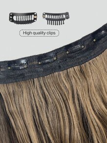 20-Inch Curly Wavy Invisible Hair Extensions, Chestnut Brown With Golden Highlights, Adjustable Size And Detachable Clips For Women - Multicolor - View 9