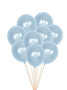 50 Piezas Balones Azul Claro Perlado De 10 Pulgadas - Celeste - Ver 2