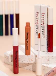 24 小时防水持久哑光液体唇膏，快干不粘腻，裸色唇彩，冷色调黑色唇膏 - 102 - 查看 3