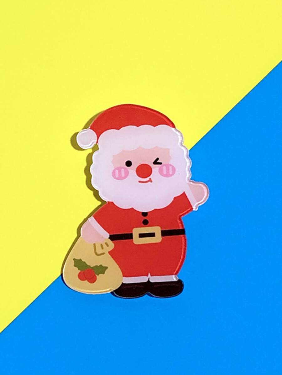 2入組通用卡通聖誕老公公造型胸針,聖誕節禮物,包包配件,徽章