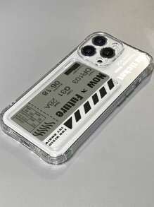 Letter Graphic Clear Phone Case - Multicolor - View 1