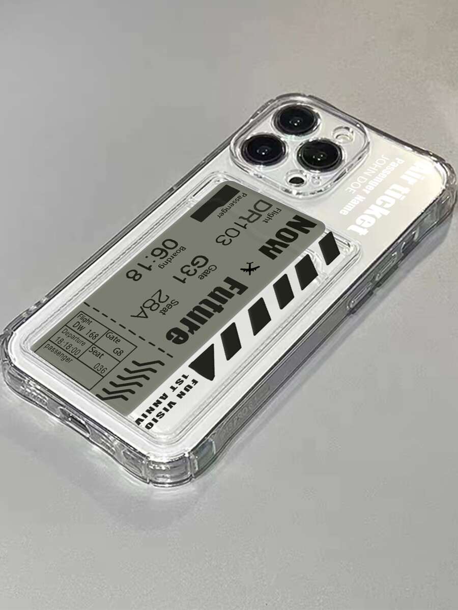 Letter Graphic Clear Phone Case - Multicolor - View 1