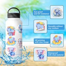 50 cái Hoạt hình Đáng yêu Con voi Hình dán , Trẻ em Theo chủ đề động vật Con voi Gia đình Viết tháu Hình dán - Nhiều màu - Xem 9