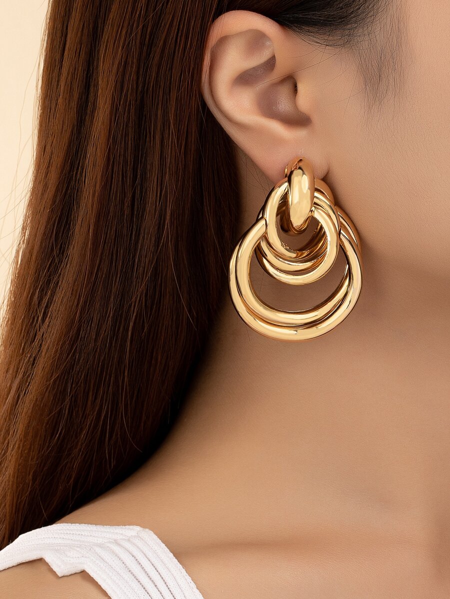 Latest Popular Fashionable Versatile Women's Earrings - Yellow Gold - View 1
