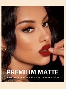 Labial líquido mate de terciopelo, brillo de labios nude impermeable durante 24 horas, de larga duración y secado rápido, no pegajoso, lápiz labial negro con tonos fríos - 106 - Ver 4