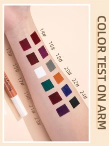 Labial líquido mate de terciopelo, brillo de labios nude impermeable durante 24 horas, de larga duración y secado rápido, no pegajoso, lápiz labial negro con tonos fríos - 106 - Ver 10