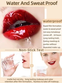 Labial líquido mate de terciopelo, brillo de labios nude impermeable durante 24 horas, de larga duración y secado rápido, no pegajoso, lápiz labial negro con tonos fríos - 106 - Ver 5