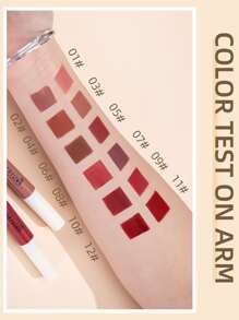 Labial líquido mate de terciopelo, brillo de labios nude impermeable durante 24 horas, de larga duración y secado rápido, no pegajoso, lápiz labial negro con tonos fríos - 106 - Ver 8