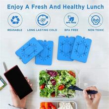 1 pieza/4 piezas Paquetes de hielo para lonchera, paquetes congeladores reutilizables ultra delgados, paquetes refrigerantes de larga duración para neveras portátiles