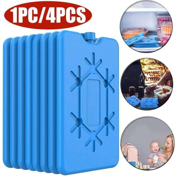 1 pieza/4 piezas Paquetes de hielo para lonchera, paquetes congeladores reutilizables ultra delgados, paquetes refrigerantes de larga duración para neveras portátiles