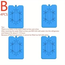 1 pieza/4 piezas Paquetes de hielo para lonchera, paquetes congeladores reutilizables ultra delgados, paquetes refrigerantes de larga duración para neveras portátiles