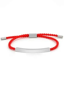 1只男士編織手鍊 - 紅色 - 查看 2