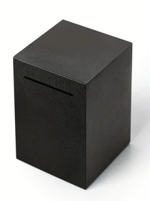 成人用存钱罐必须打破才能打开，不锈钢成人存钱罐，可存真钱，牢不可破的金属存钱罐，可存现金（4.72 英寸/5.9 英寸，黑色） - 黑色 - 查看 1