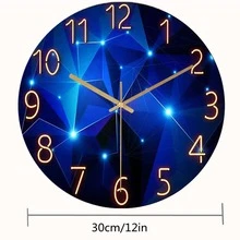 azul cielo estrellado geométrico línea creativo Reloj Decoración de pared - Azul Marino - Ver 5