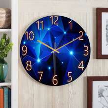 azul cielo estrellado geométrico línea creativo Reloj Decoración de pared - Azul Marino - Ver 3