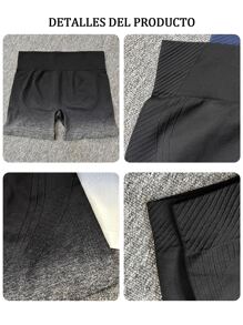 Leggins Cortos Sexy Para Mujer Yoga Short corto Moda Pantalones comodo Cortos Pilates Deportivos Fitness Para Gym - Gris - Ver 6