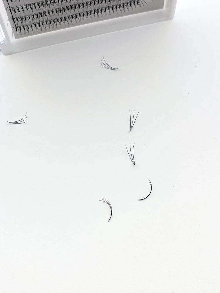 Racimos de pestañas puntiagudas 3D, racimos de pestañas premontados, extensiones de pestañas, racimos de pestañas, pestañas, pestañas individuales, pestañas postizas, pestañas postizas - Negro - Añade 6