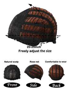Craftourist牛仔奧姆布棕銅色波浪捲髮假髮帶瀏海26英寸,合成纖維抗熱日常戴或角色扮演派對