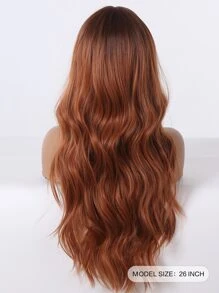Craftourist牛仔奧姆布棕銅色波浪捲髮假髮帶瀏海26英寸,合成纖維抗熱日常戴或角色扮演派對